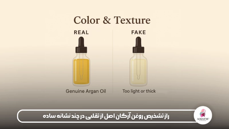 در این مقاله تفاوتهای اصلی بین روغن آرگان اصل و تقلبی بررسی میشود؛ از رنگ و بو گرفته تا بافت، سرعت جذب و بستهبندی. با شناخت ویژگیهای روغن خالص مراکشی میتوانید هنگام خرید از محصولات بیکیفیت و تقلبی جلوگیری کنید.